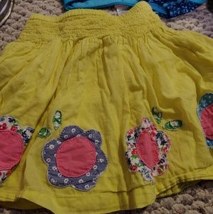Mini boden yellow floral skirt 5-6